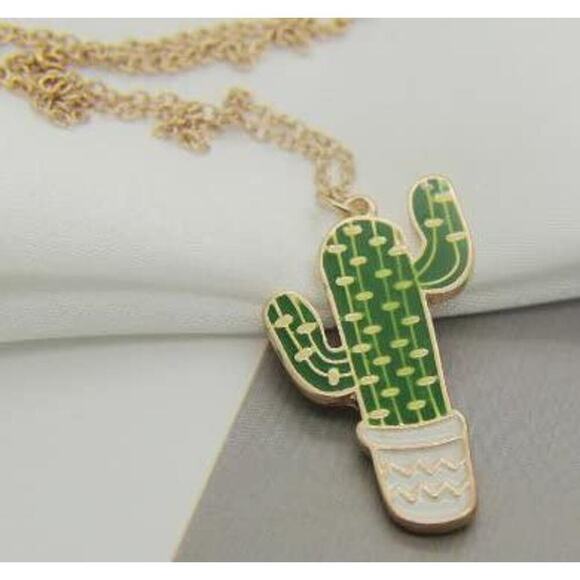 Cactus Necklace - Jewelry Cacti Charm Pendant Jewelry - Picture 3 of 5